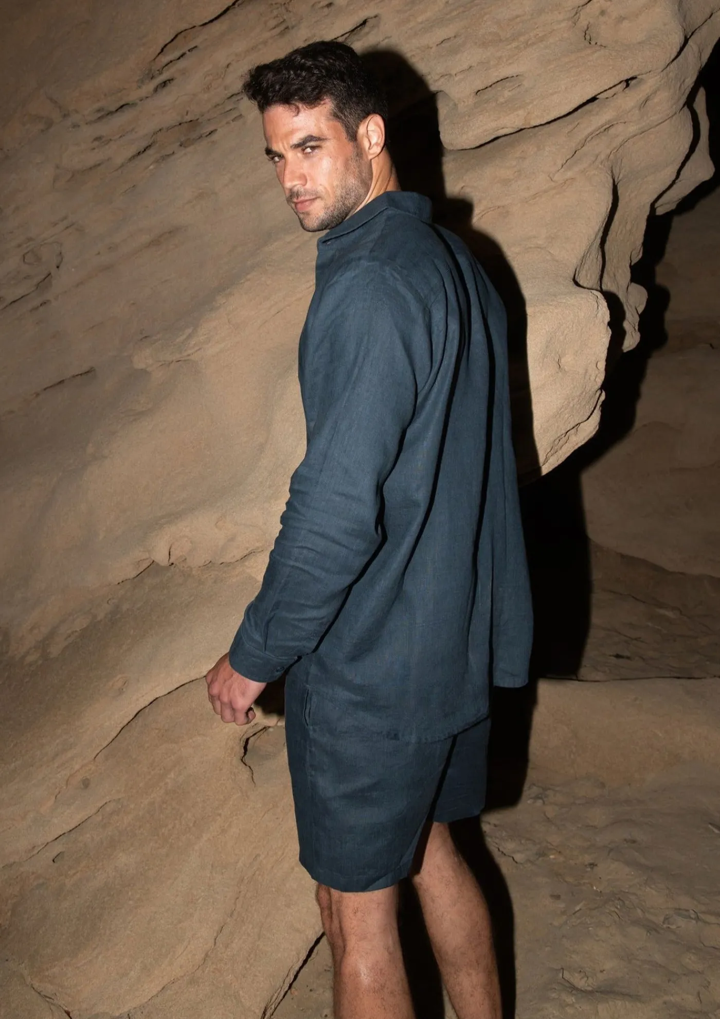 Danny Linen Dark Blue - Shorts*Bananhot Shop