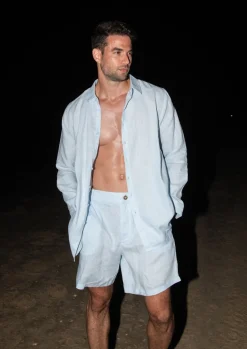 Danny Linen Light Blue - Shorts*Bananhot Store