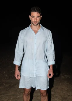 Danny Linen Light Blue - Shirt*Bananhot Discount
