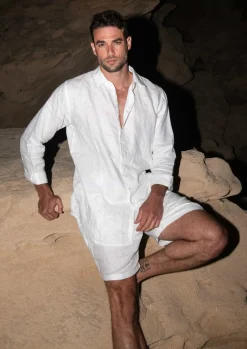 Danny Linen White - Shirt*Bananhot Cheap