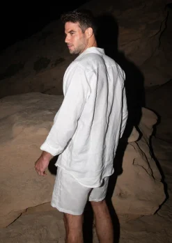 Danny Linen White - Shorts*Bananhot Best Sale