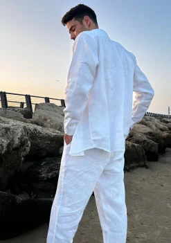 Danny Linen White - Trouseres*Bananhot Outlet