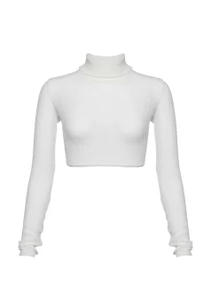 Julie Crop Long-Sleeved White - T-Shirt*Bananhot Best Sale