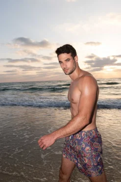 Man Swim Short - Purple Paisley*Bananhot New