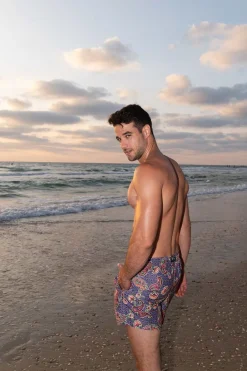 Man Swim Short - Purple Paisley*Bananhot New