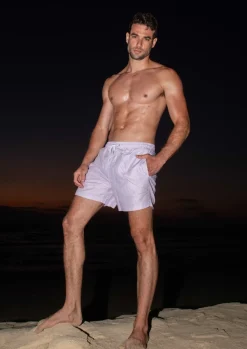 Man Swim Short - Purple Stripes*Bananhot Shop