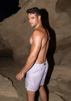 Man Swim Short - Purple Stripes*Bananhot Shop