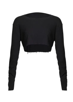 Remi Cropped Long Sleeve Top - Black*Bananhot Discount