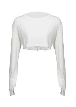 Remi Cropped Long Sleeve Top - White*Bananhot Best Sale