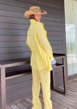 Sandy Linen Baby Yellow - Pants*Bananhot Flash Sale