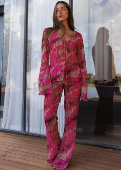 Teresa Pink Brown Jungle - Pants*Bananhot Sale