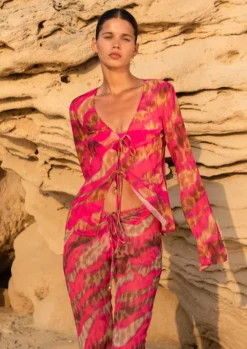 Vanessa Pink Brown Jungle - Cover Up Shirt*Bananhot Clearance