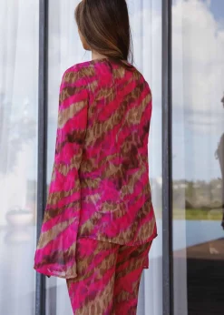 Vanessa Pink Brown Jungle - Cover Up Shirt*Bananhot Clearance