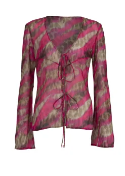 Vanessa Pink Brown Jungle - Cover Up Shirt*Bananhot Clearance